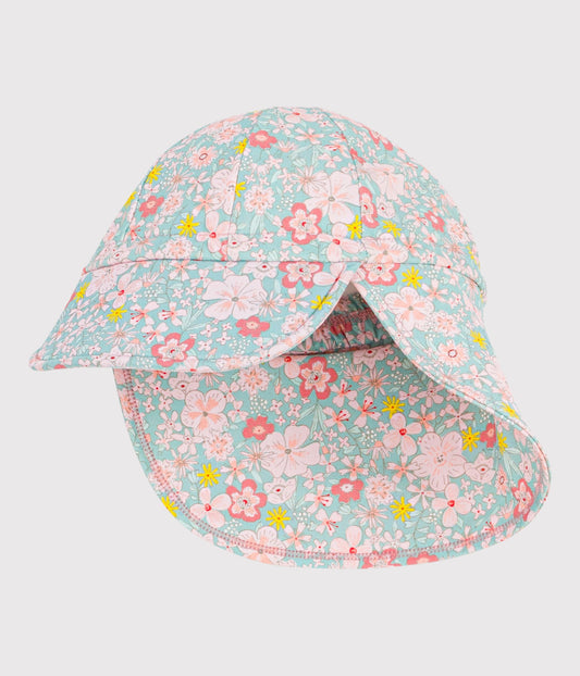UV-beskyttende solhat med blomsterprint