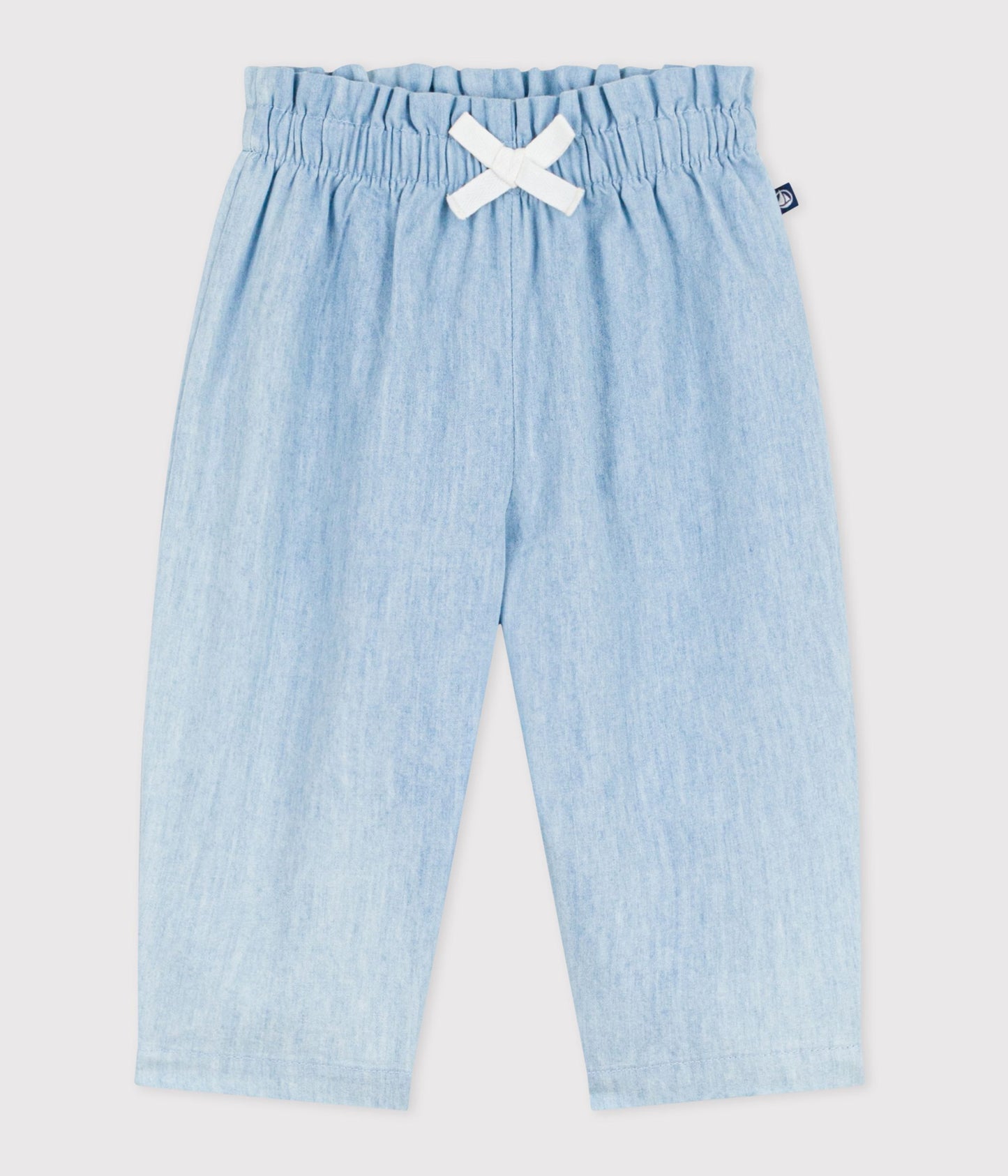 Bukser til baby i Chambray-stof - Bleu clair