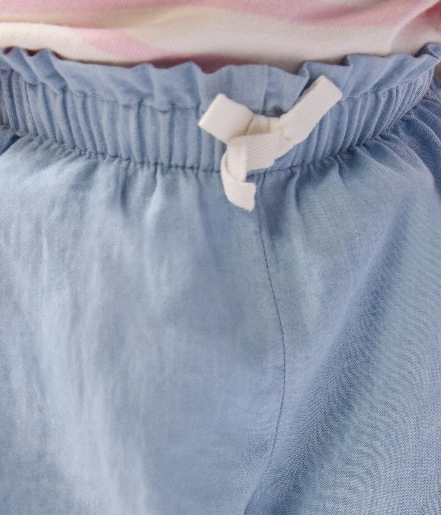 Bukser til baby i Chambray-stof - Bleu clair