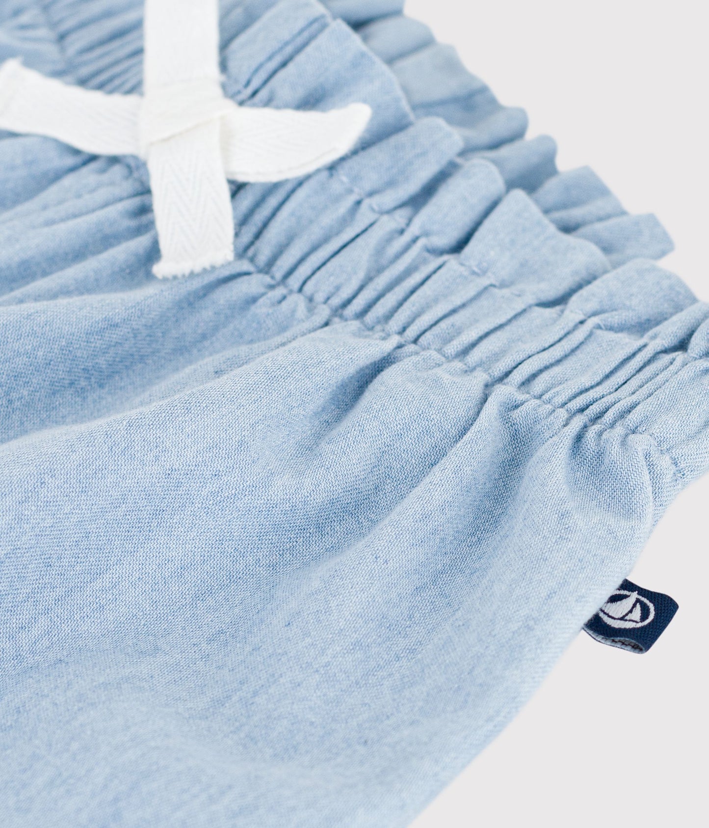 Bukser til baby i Chambray-stof - Bleu clair