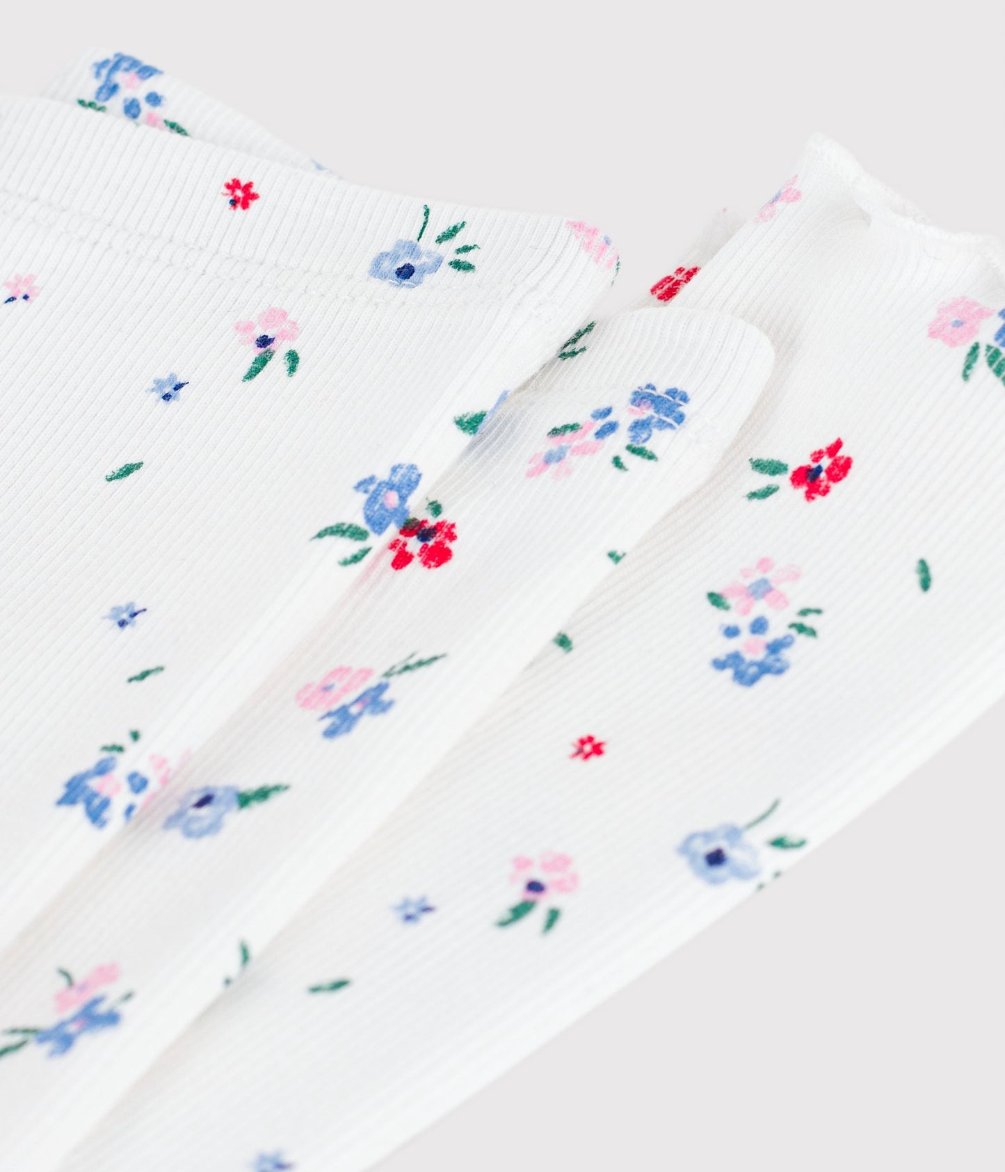 Leggings til baby - Hvide med blomsterprint
