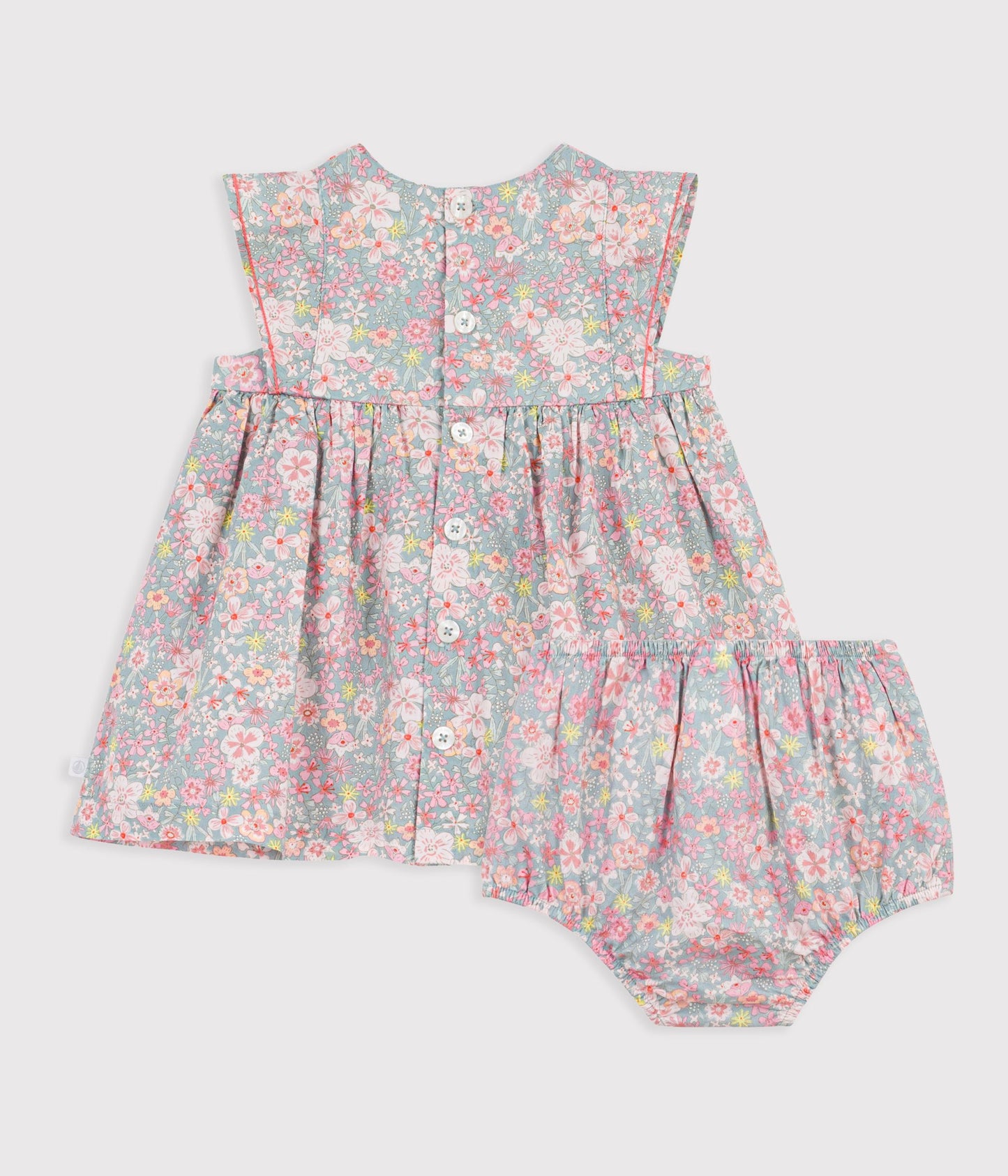 Bomuldskjole til baby med blomster