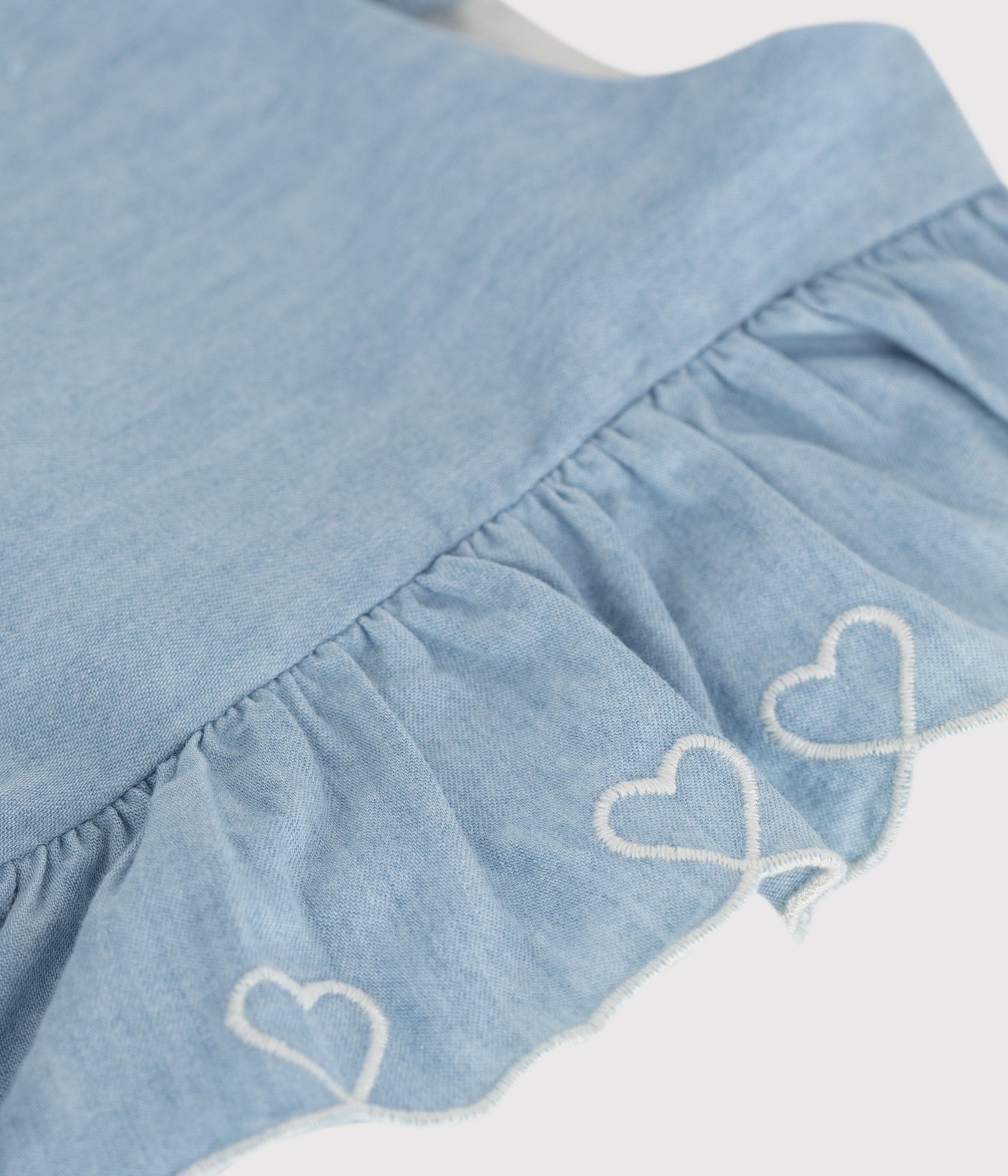 Kjole uden ærmer i chambray-stof - Bleu clair