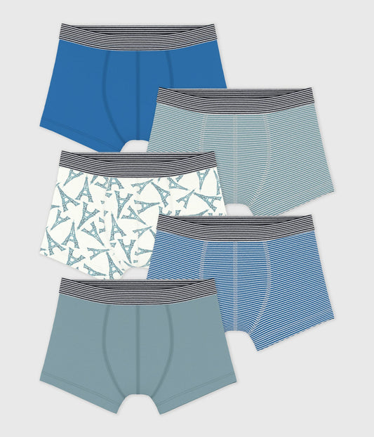 5-pak boxershorts - Striber, ensfarvet, Eiffeltårnet