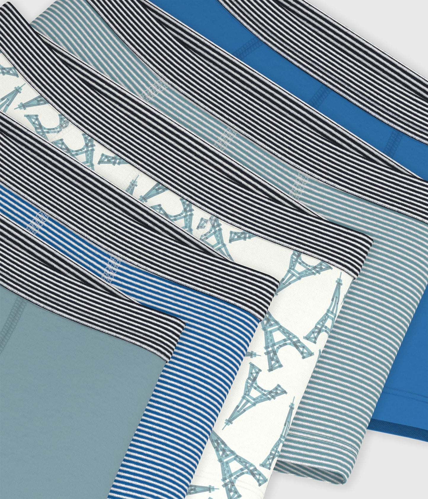 5-pak boxershorts - Striber, ensfarvet, Eiffeltårnet