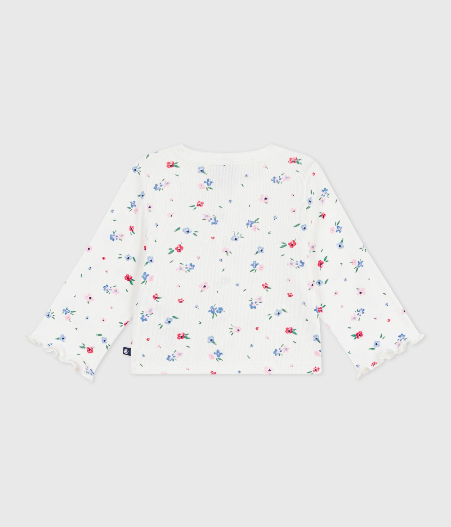 Bomuldscardigan til baby - Hvid med blomsterprint