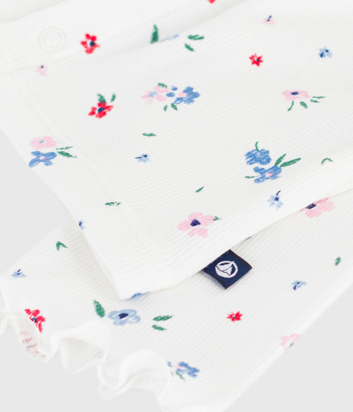 Bomuldscardigan til baby - Hvid med blomsterprint
