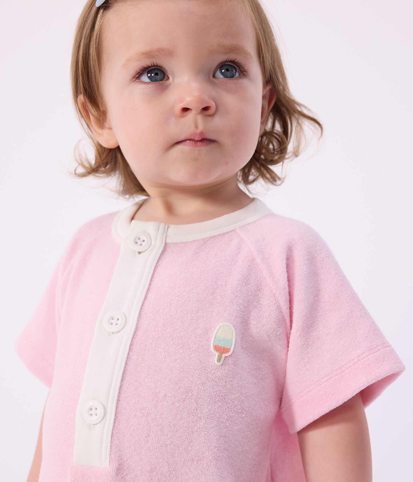 Bomuldsjumpsuit til baby - Lyserød/Marquise