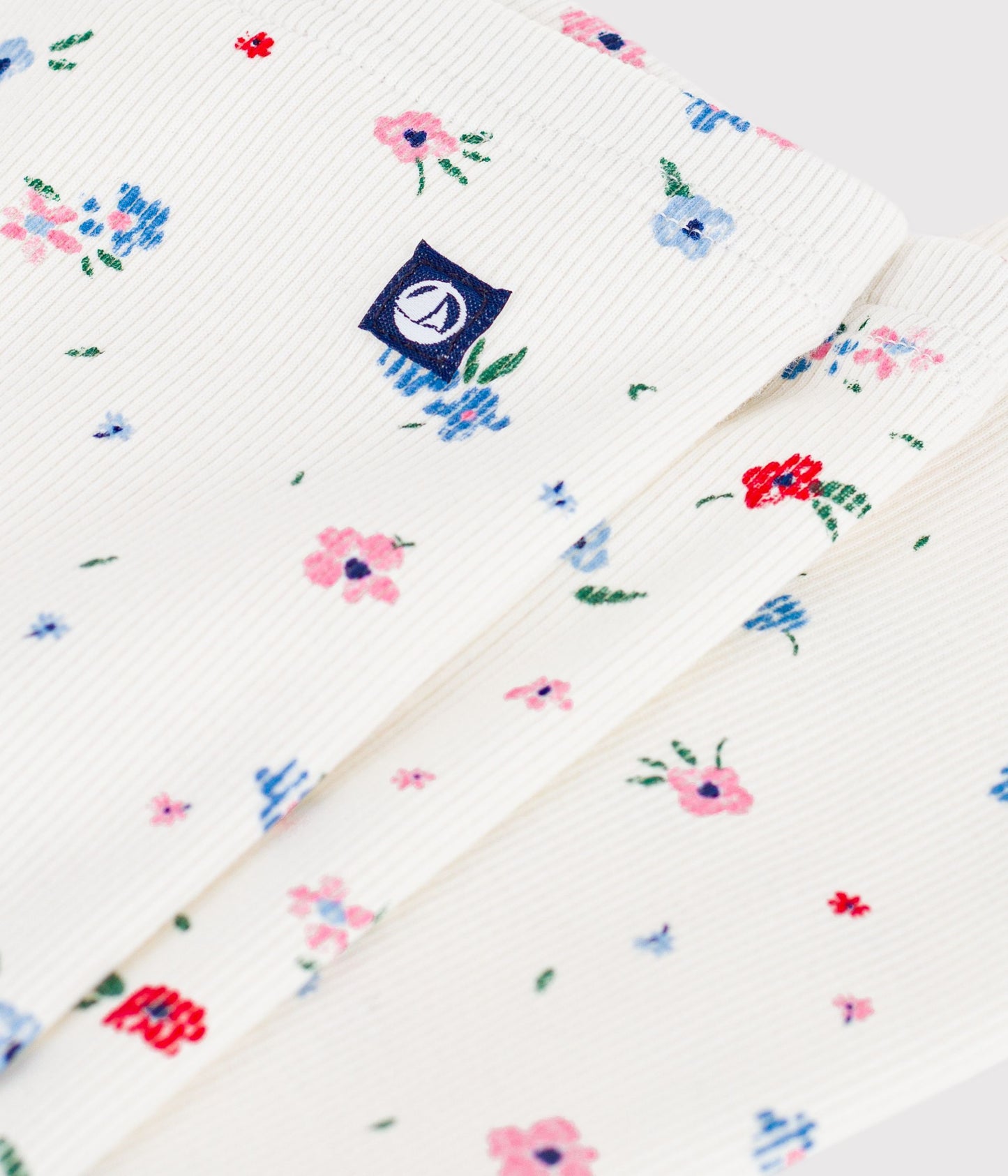 Leggings til piger - Hvide med blomsterprint