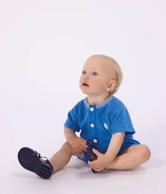Bomuldsjumpsuit til baby - Blå/Delphinium