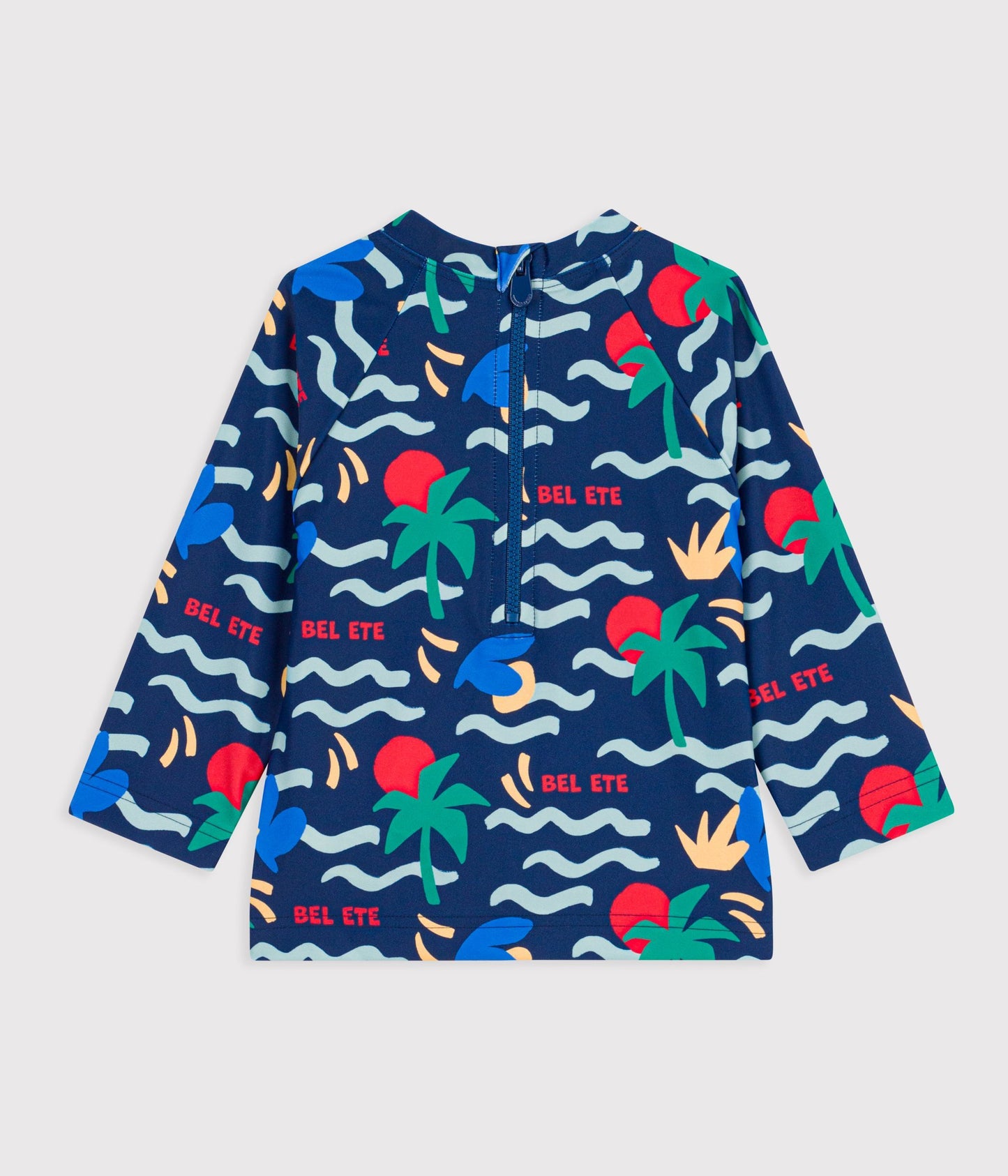 UV-beskyttende bluse med bølgeprint