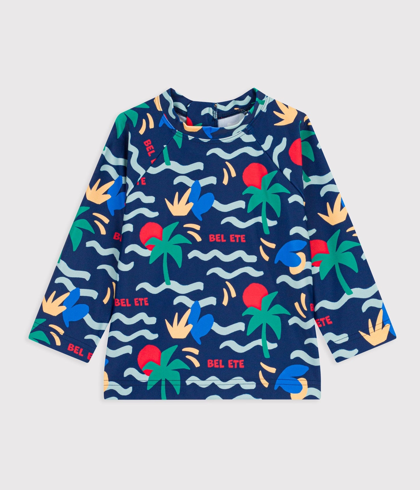 UV-beskyttende bluse med bølgeprint