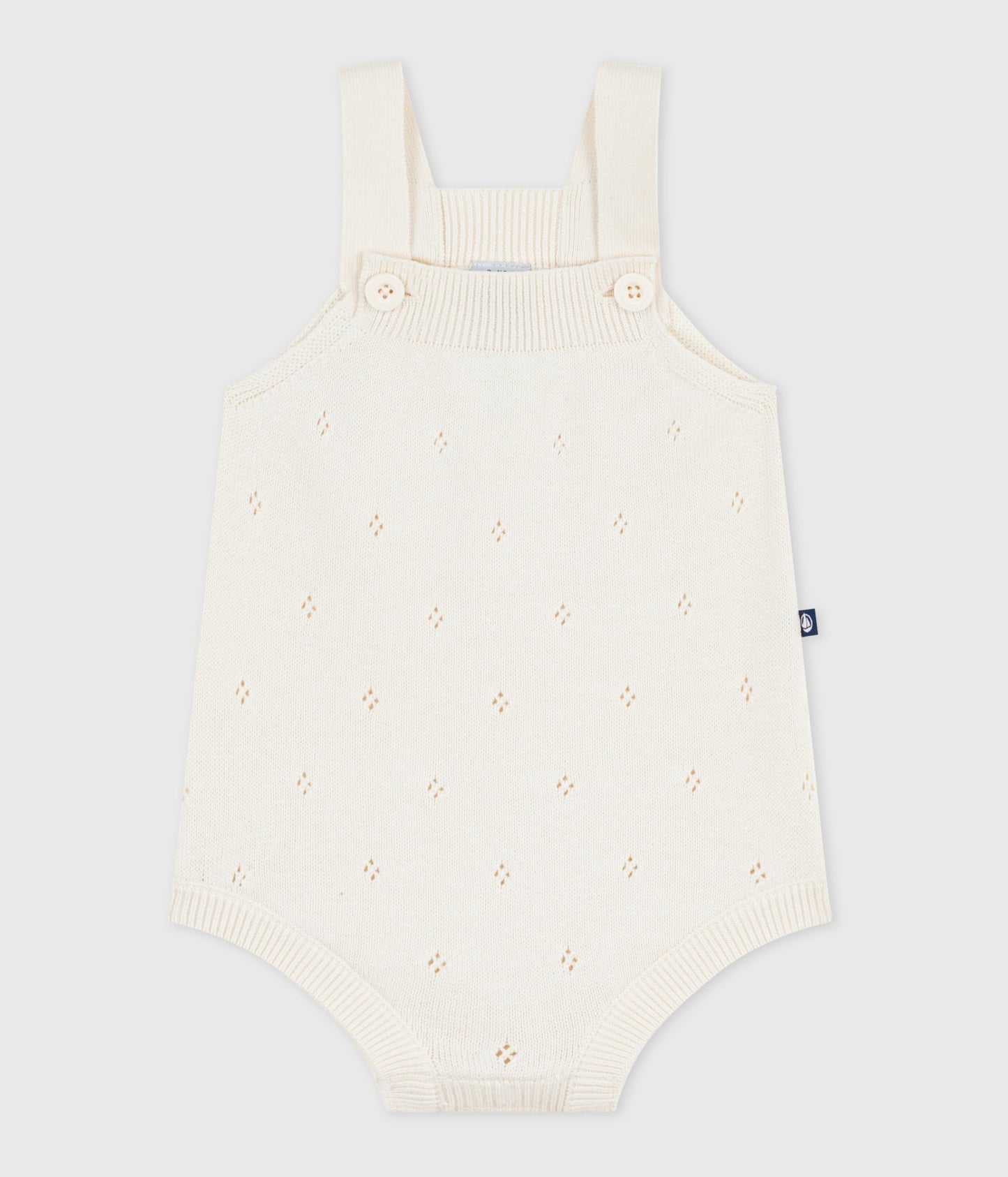 Åbenstrikket romper - Milk
