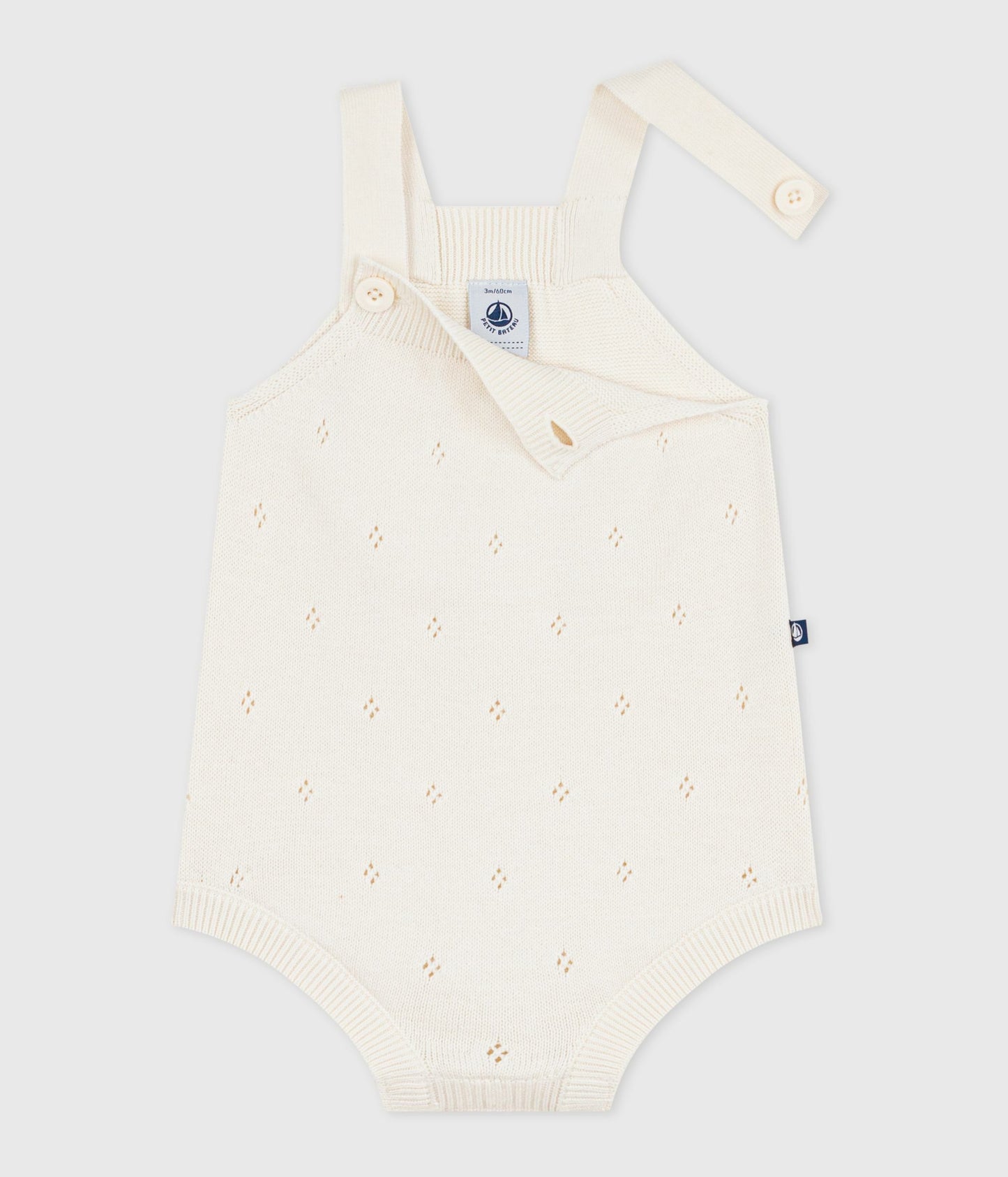 Åbenstrikket romper - Milk