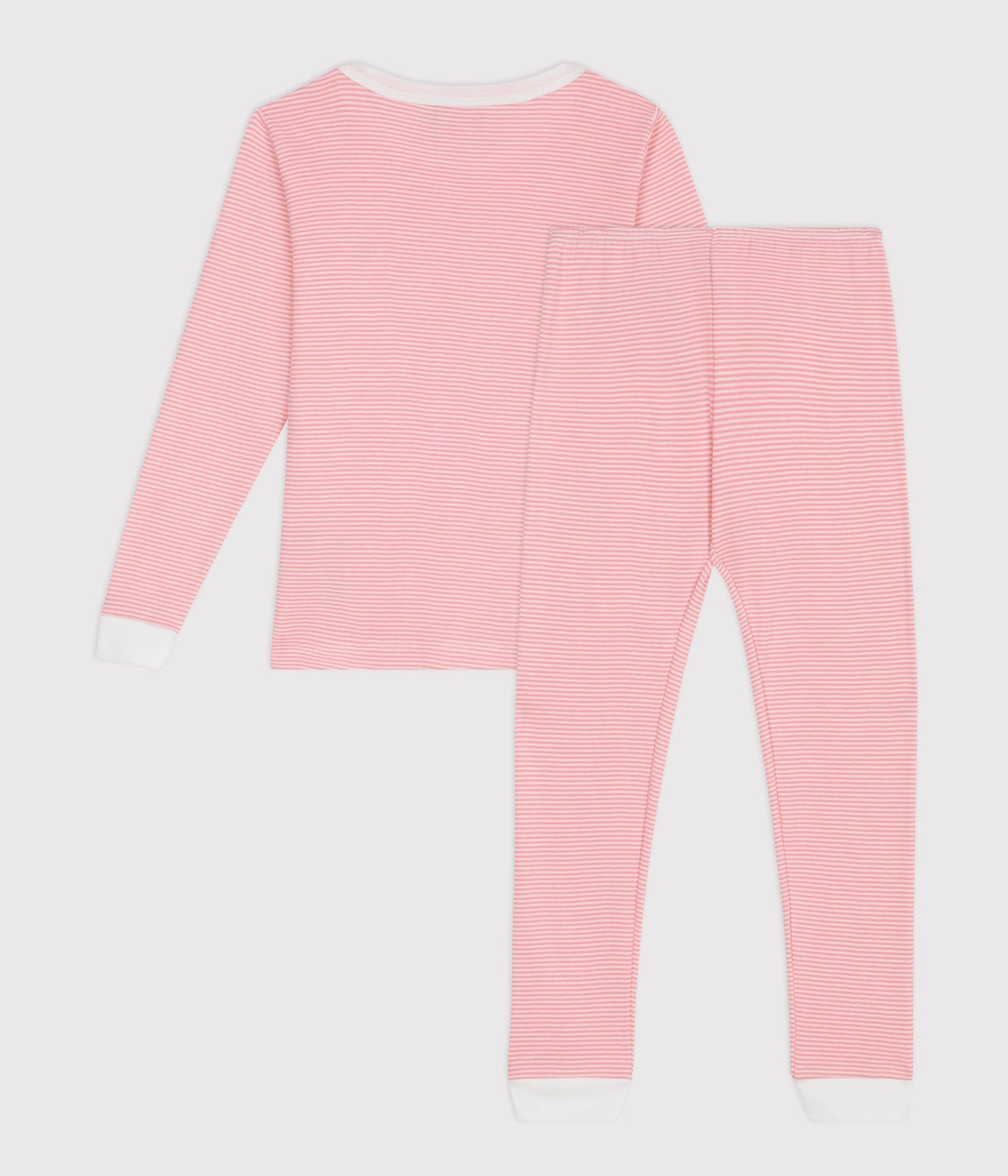 Langærmet pyjamas - Marshmallow/Lyserøde striber
