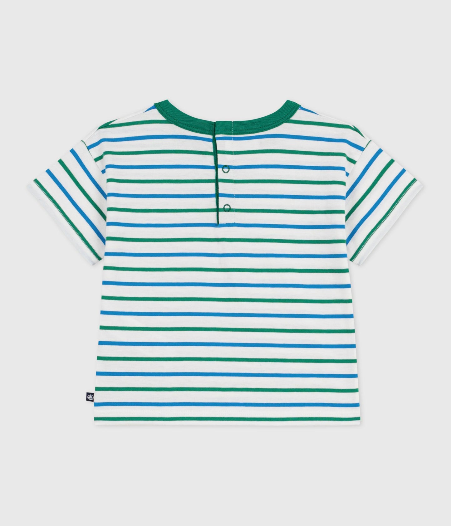 T-shirt til baby - Blå/grøn strib