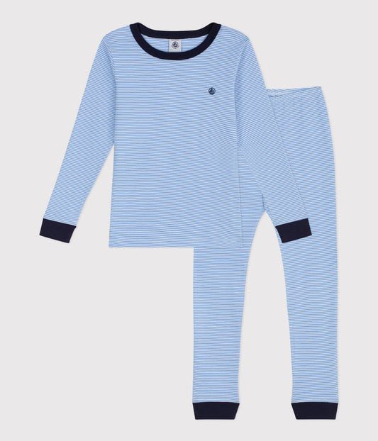 Pyjamas i bomuld - Blå edna striber