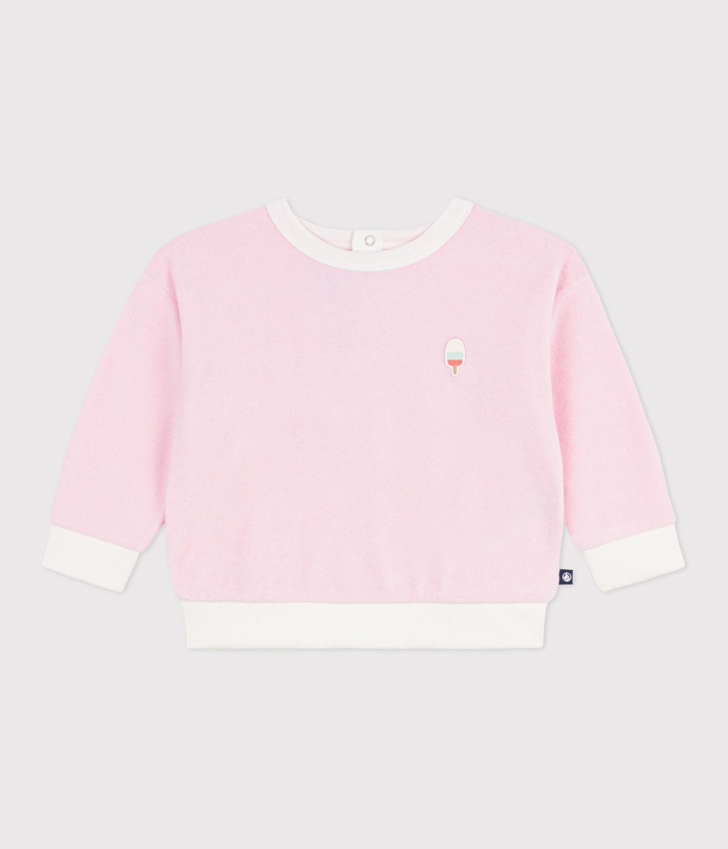 Sweatshirt til baby i bomuldsfrotté - Lyserød/Marquise