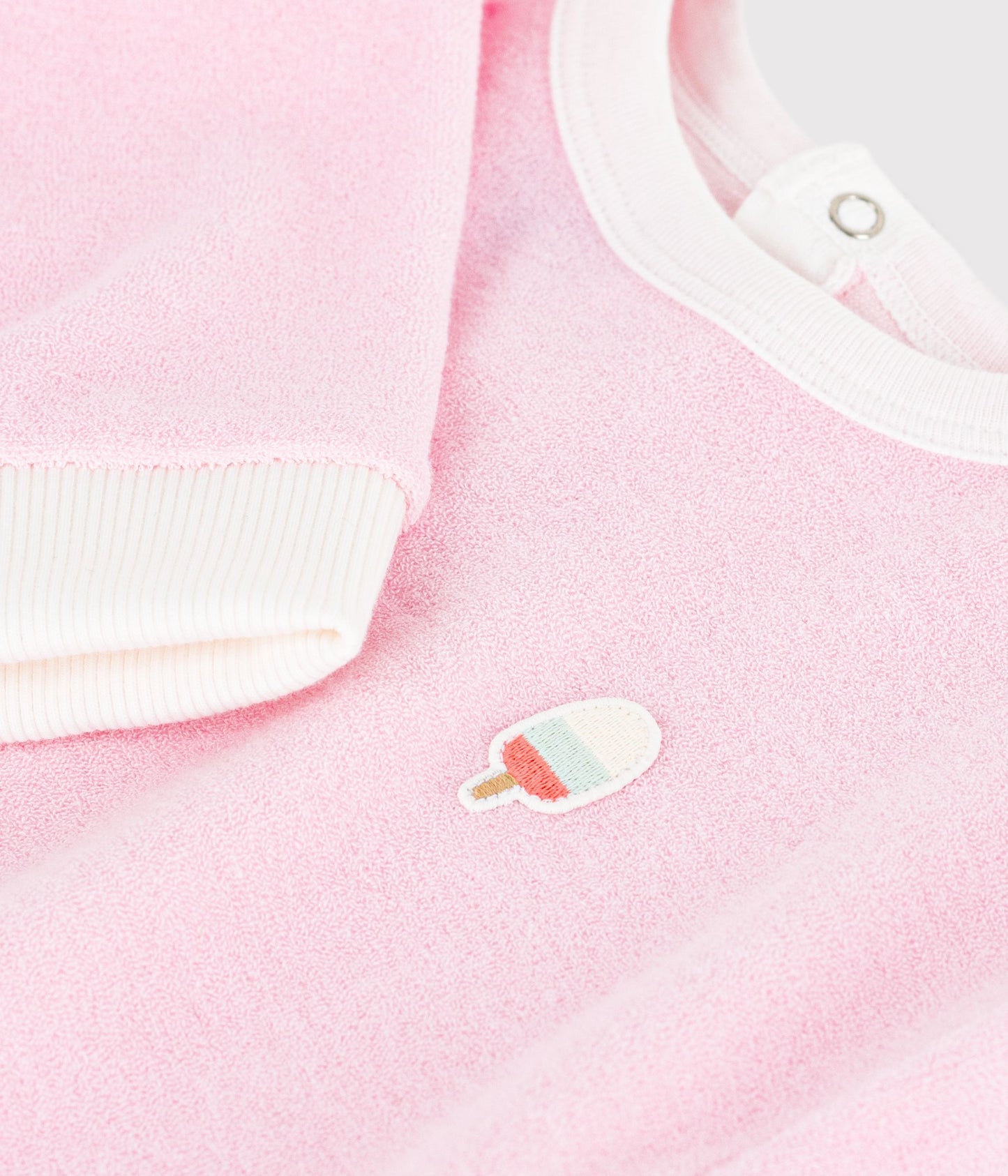 Sweatshirt til baby i bomuldsfrotté - Lyserød/Marquise