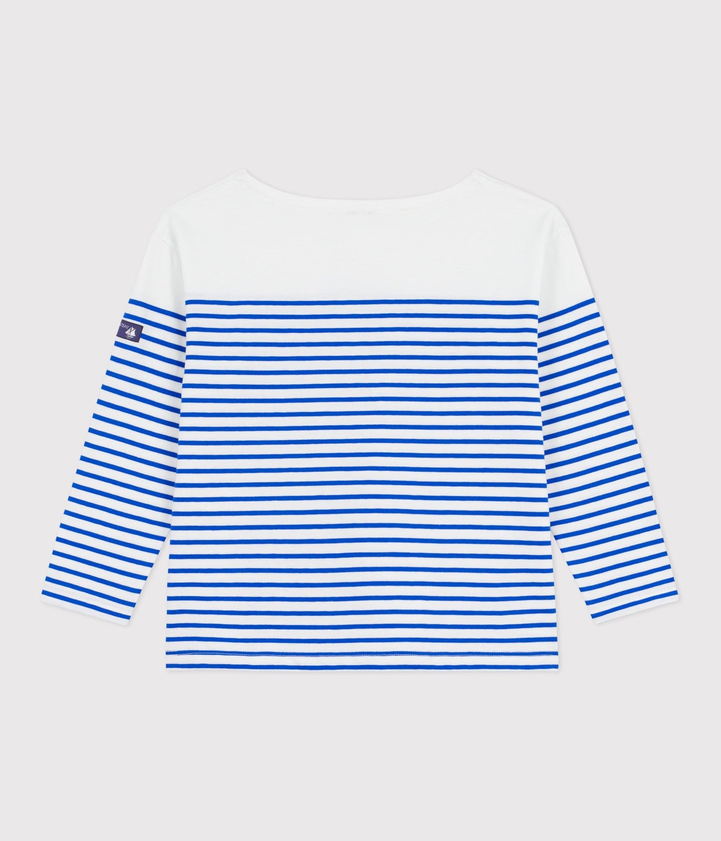 Langærmet t-shirt til drenge - Perseblå striber