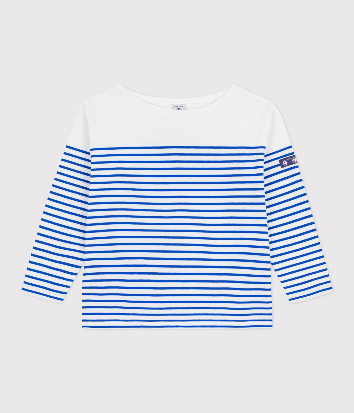 Langærmet t-shirt til drenge - Perseblå striber