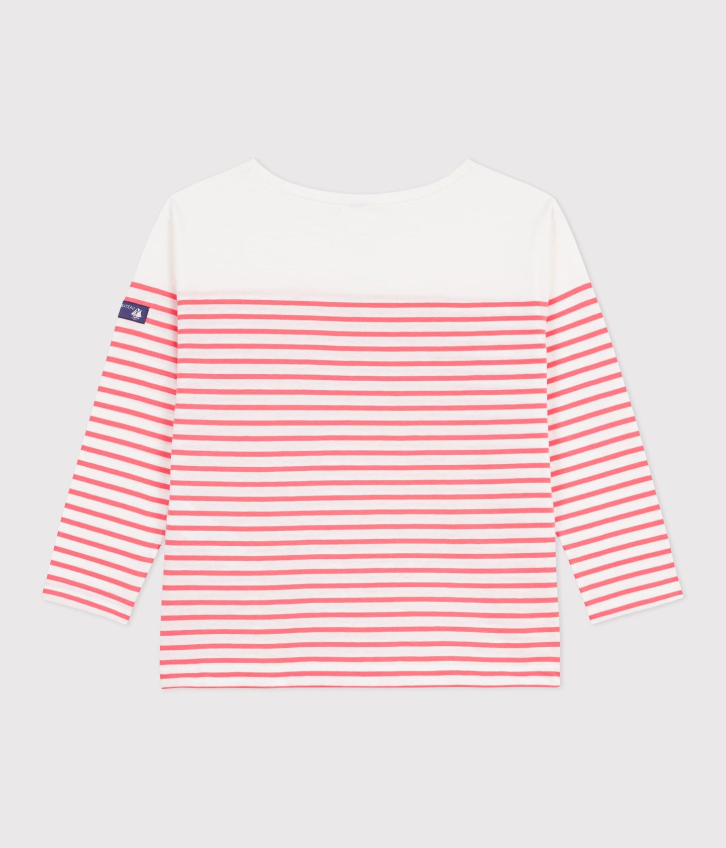 Langærmet t-shirt - Lys koral striber