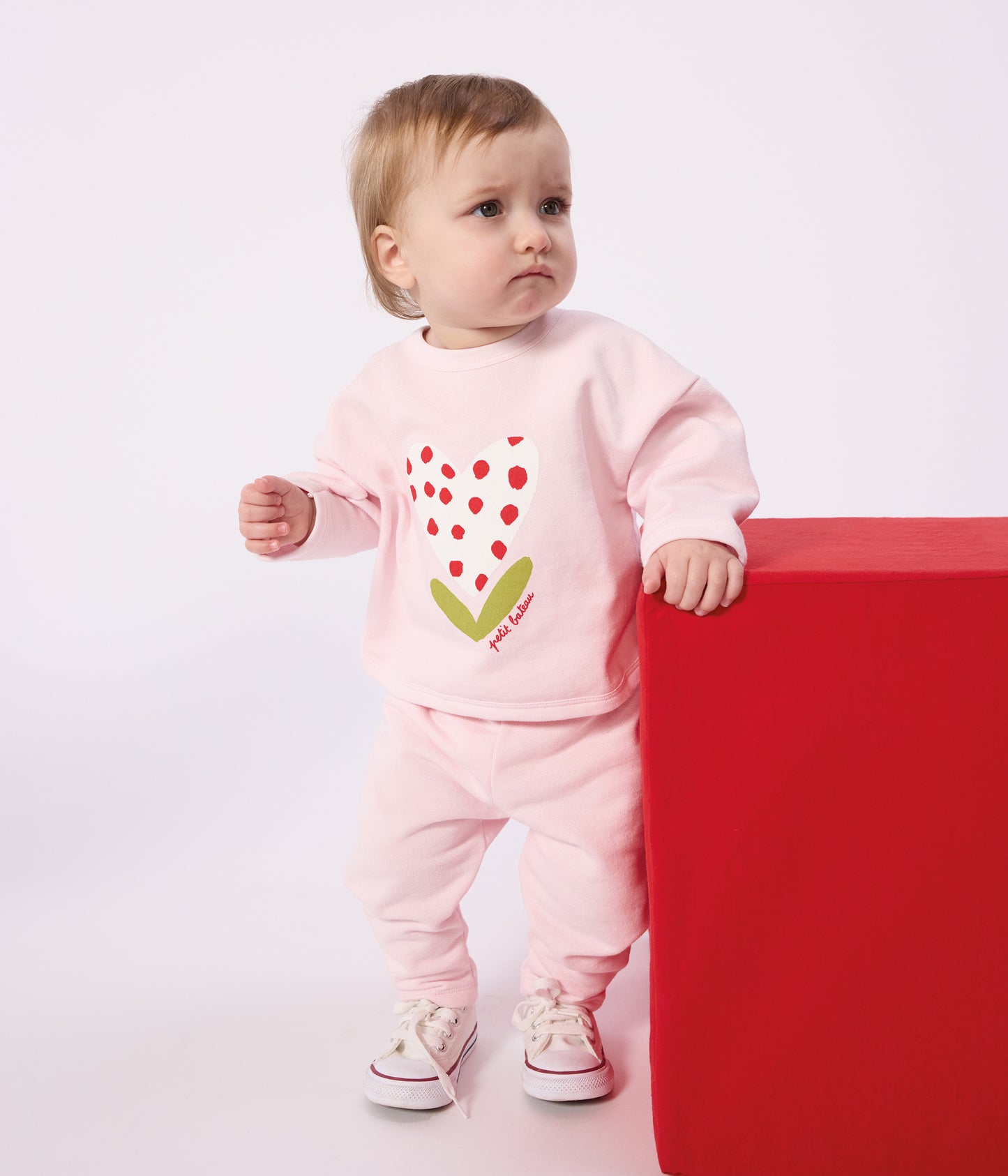 Sart lyserød bomuldssweatshirt til baby