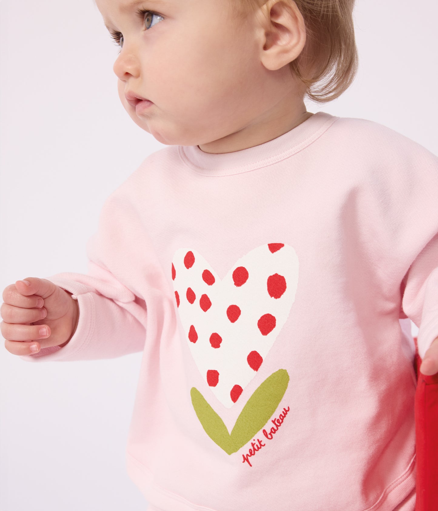Sart lyserød bomuldssweatshirt til baby