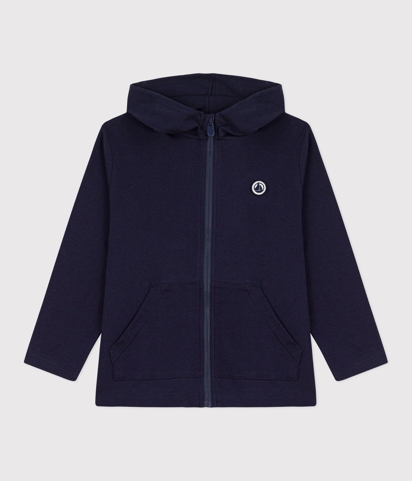 Sweatshirt med hætte og lynlås - smoking blue