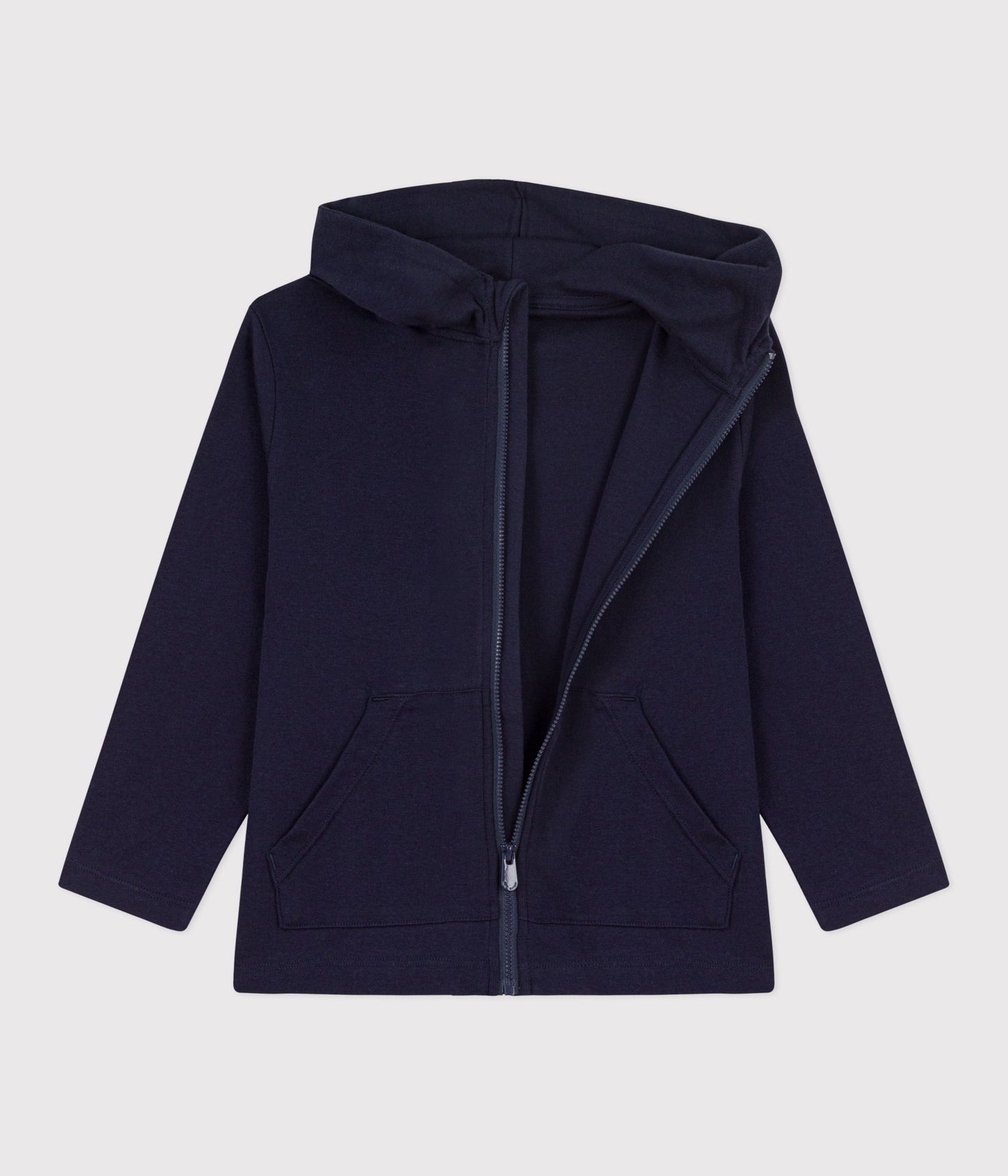 Sweatshirt med hætte og lynlås - smoking blue