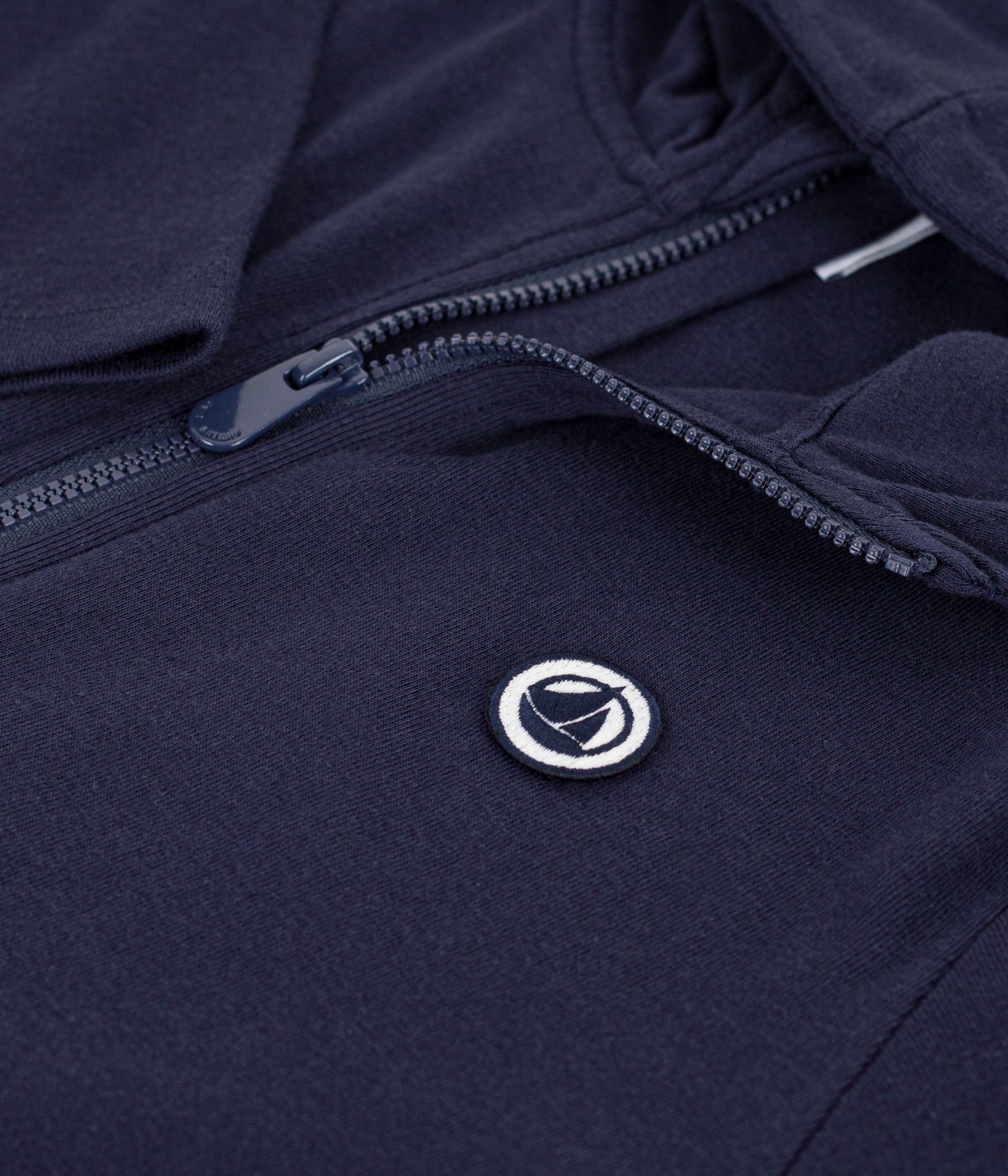Sweatshirt med hætte og lynlås - smoking blue