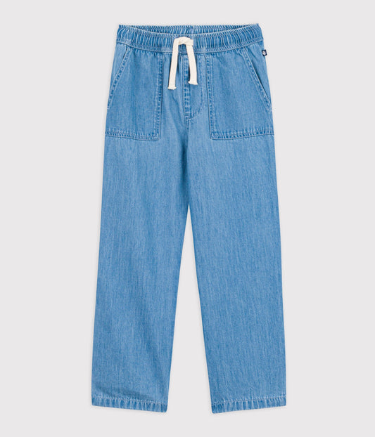 Løse denimbukser med elastikkant - Denim Clair
