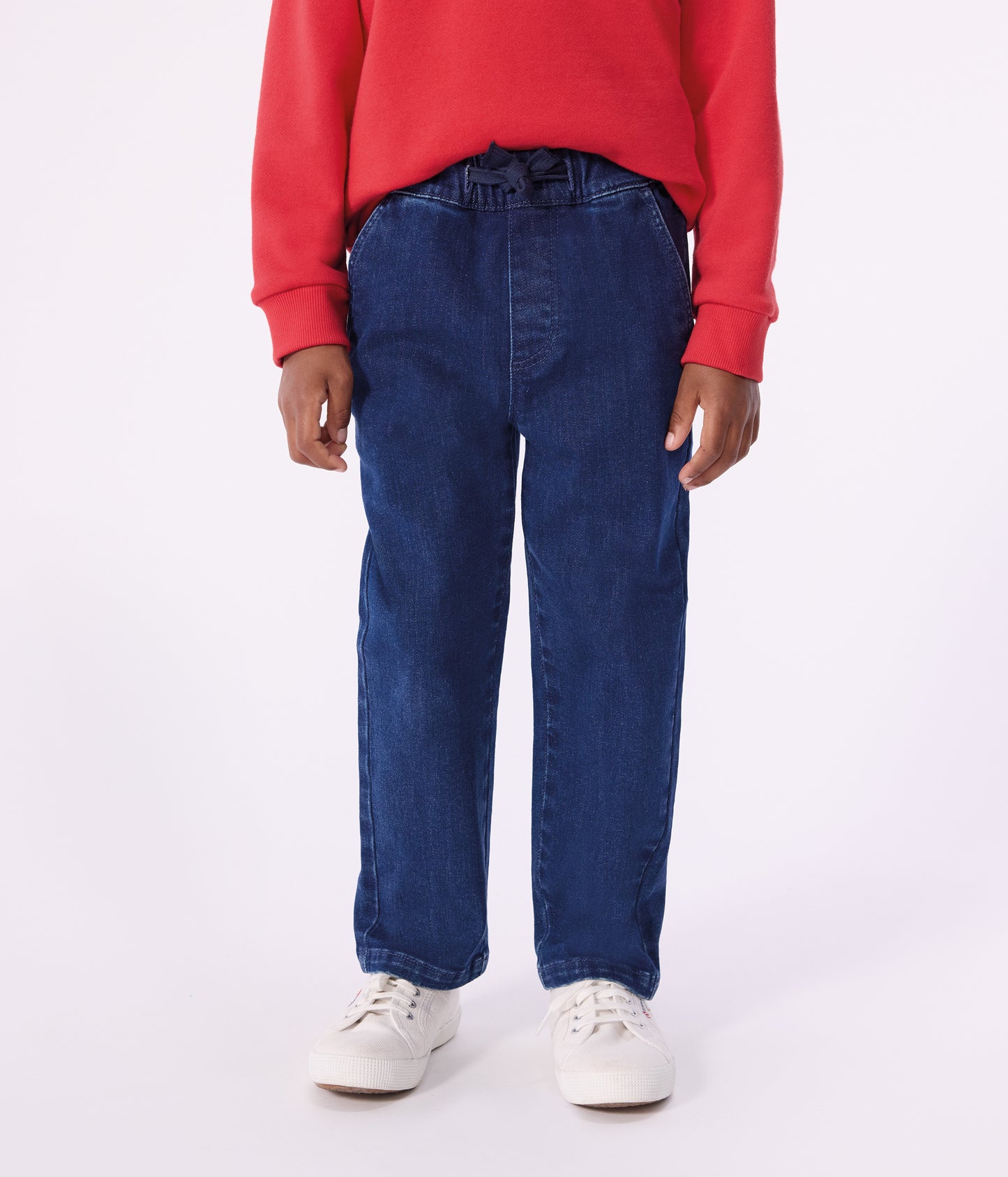 Denimbukser med elastik - Mørkeblå