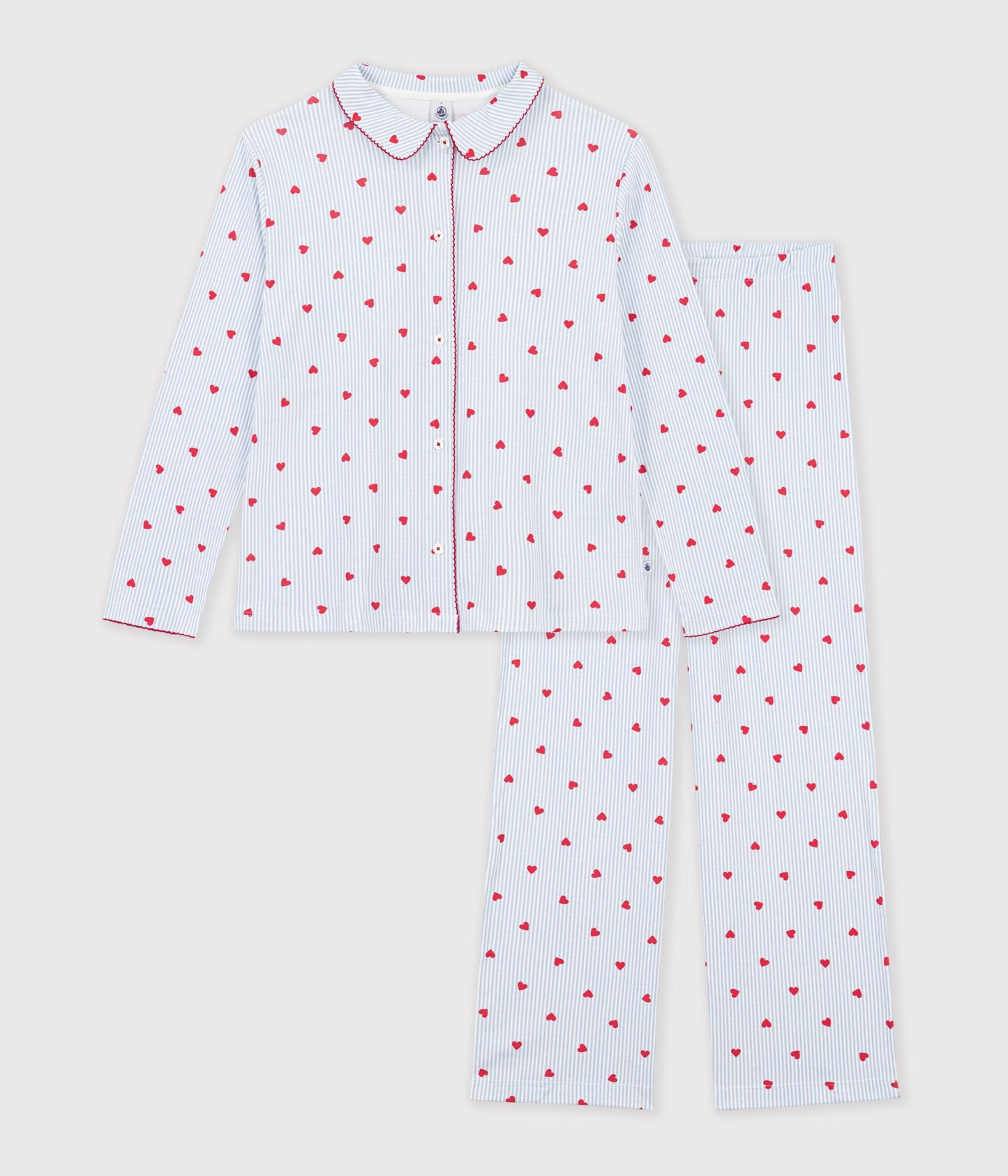 Pyjamas til kvinder/røde hjerter - MARSHMALLOW/MULTICO
