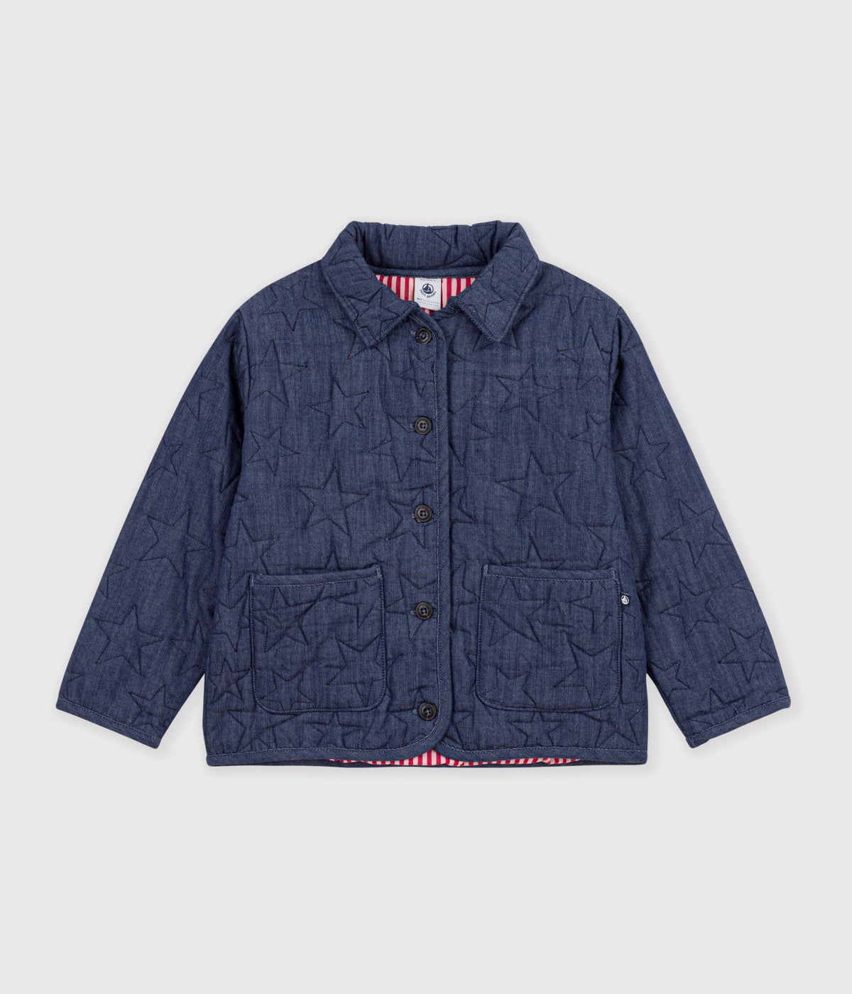 Denimjakke til piger med stjernemotiv