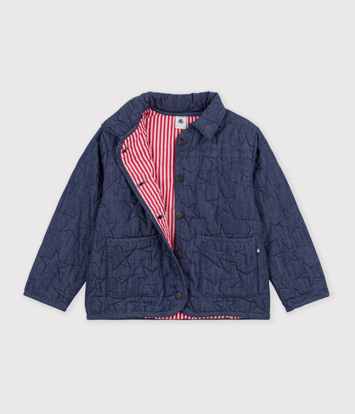 Denimjakke til piger med stjernemotiv
