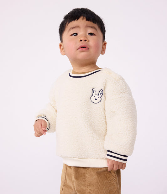 Sherpa sweatshirt til baby - Milk