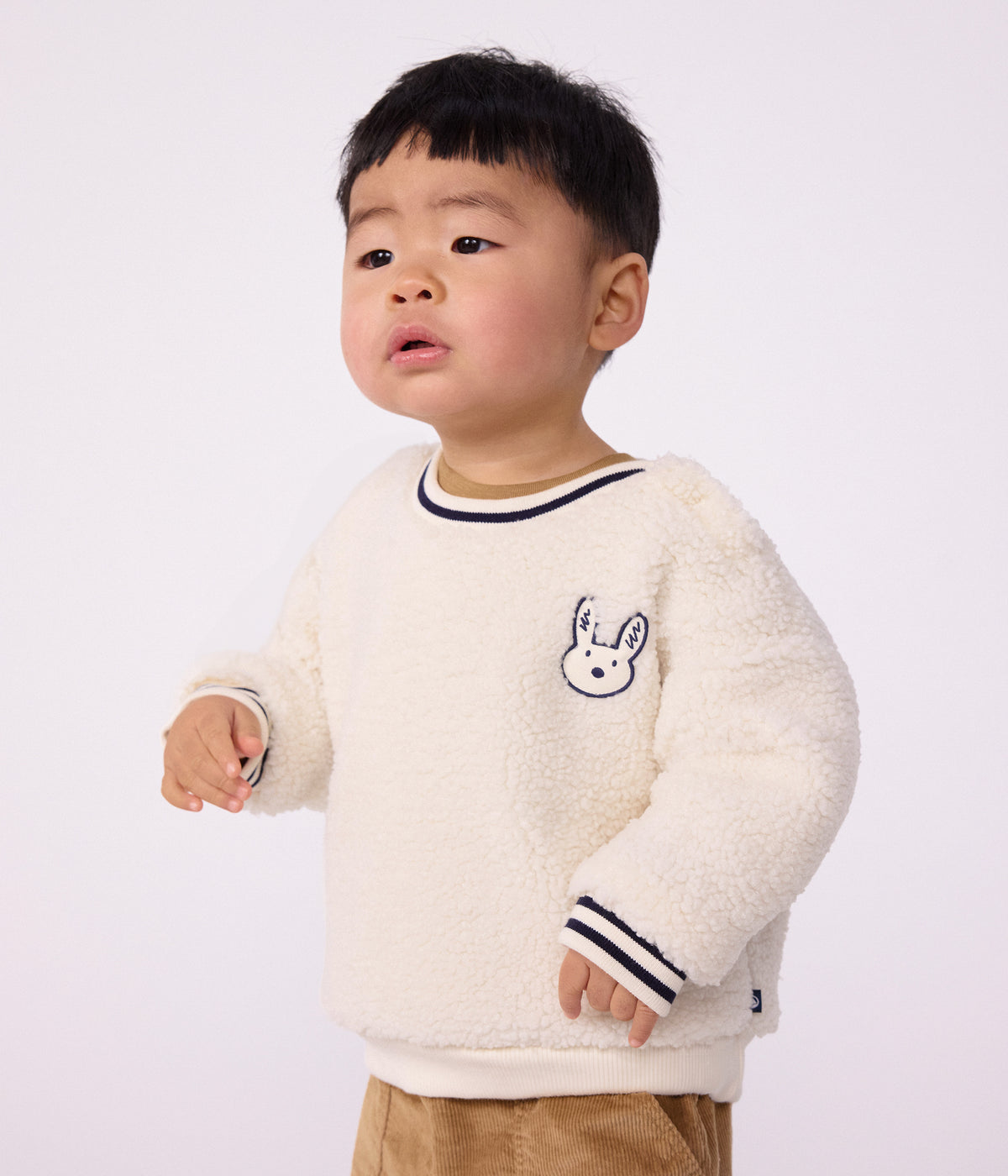 Sherpa sweatshirt til baby - Milk