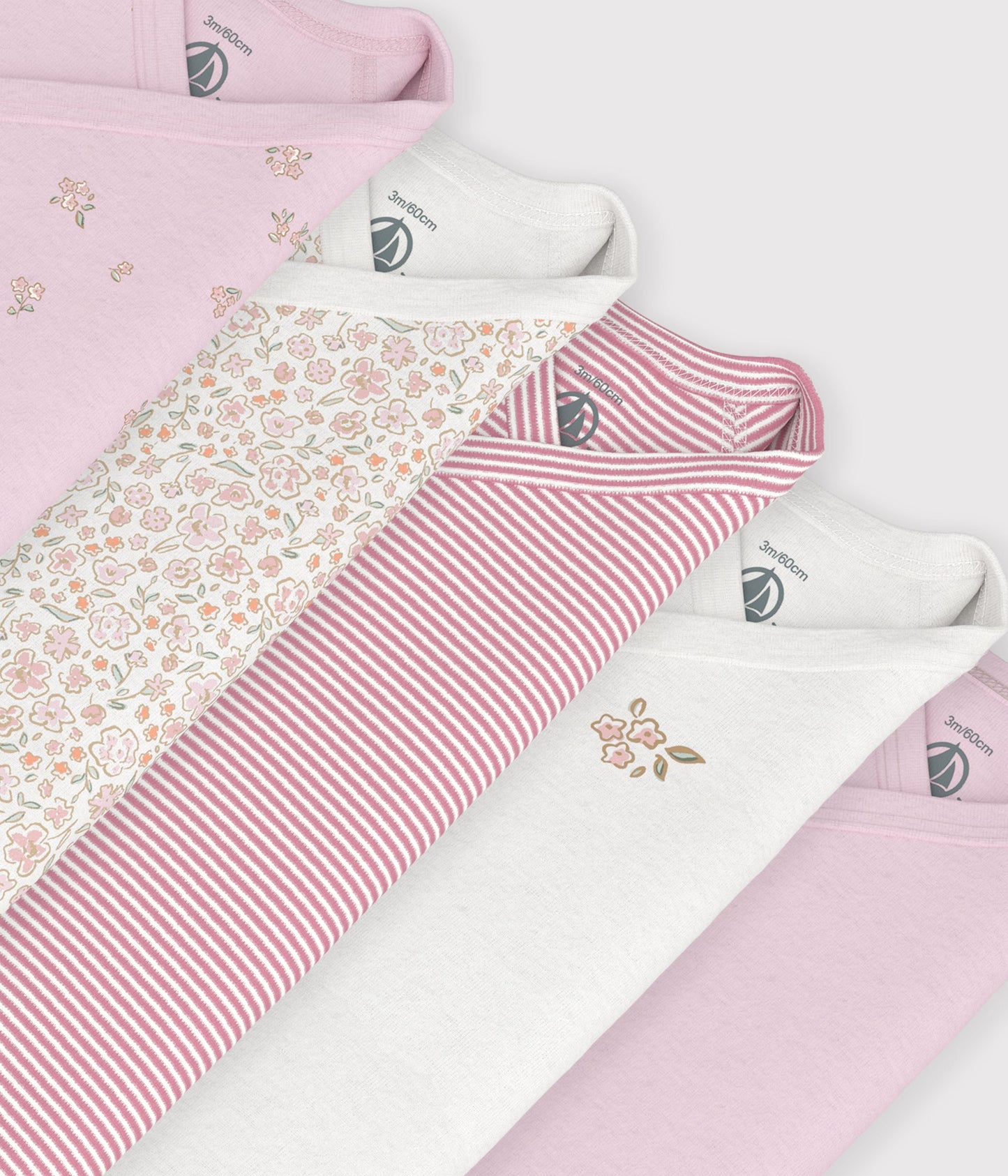 5-pak langærmede krydsbody - floral/milleraies