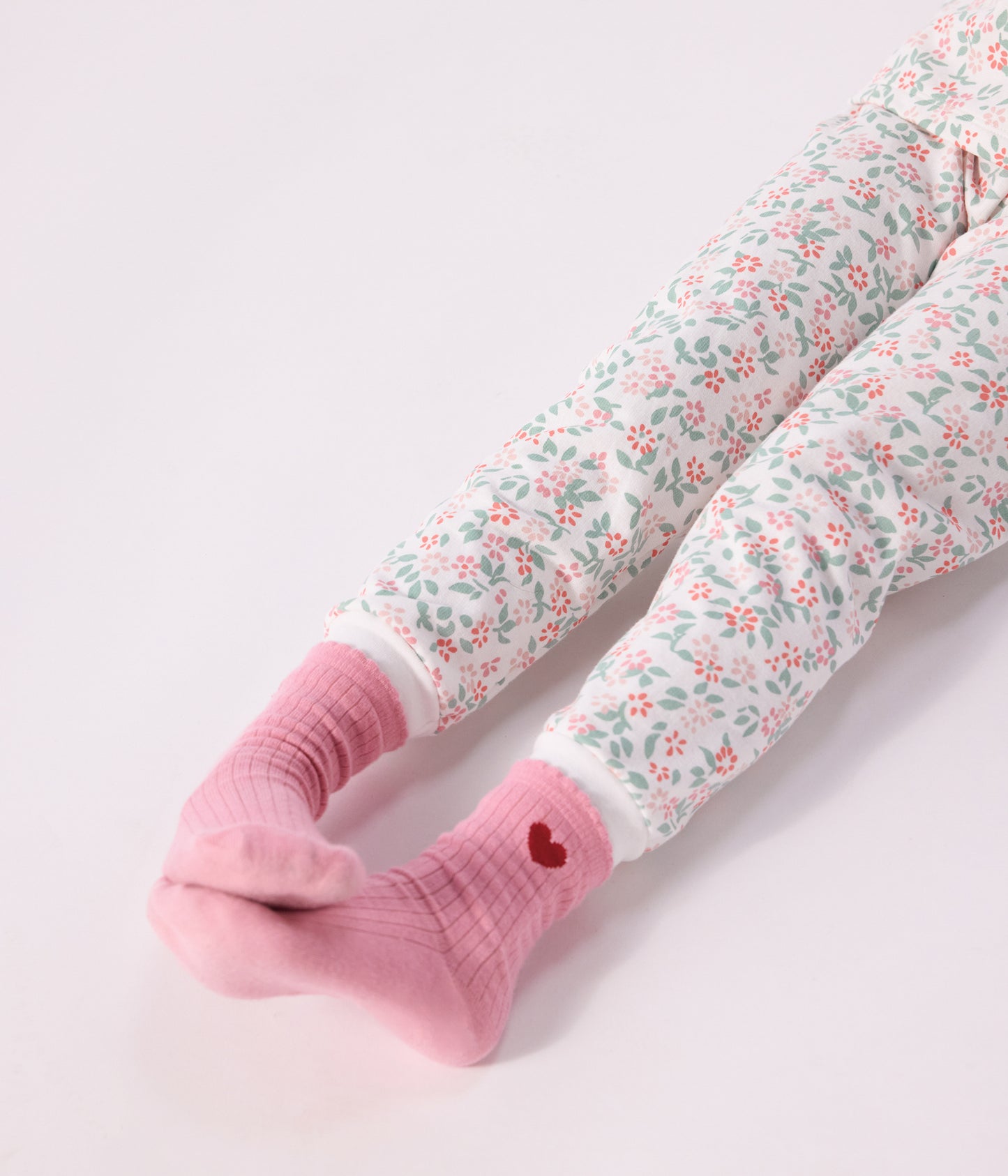 3-pak strømper med broderet hjerte til børn - Smoking/hvid/gammel rosa