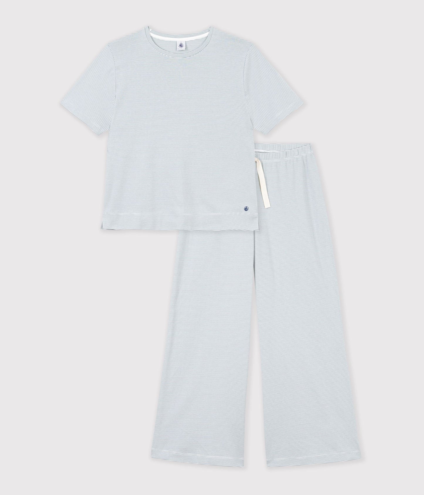 Pyjamas til kvinder - Sedumblue/Marshmallow strib