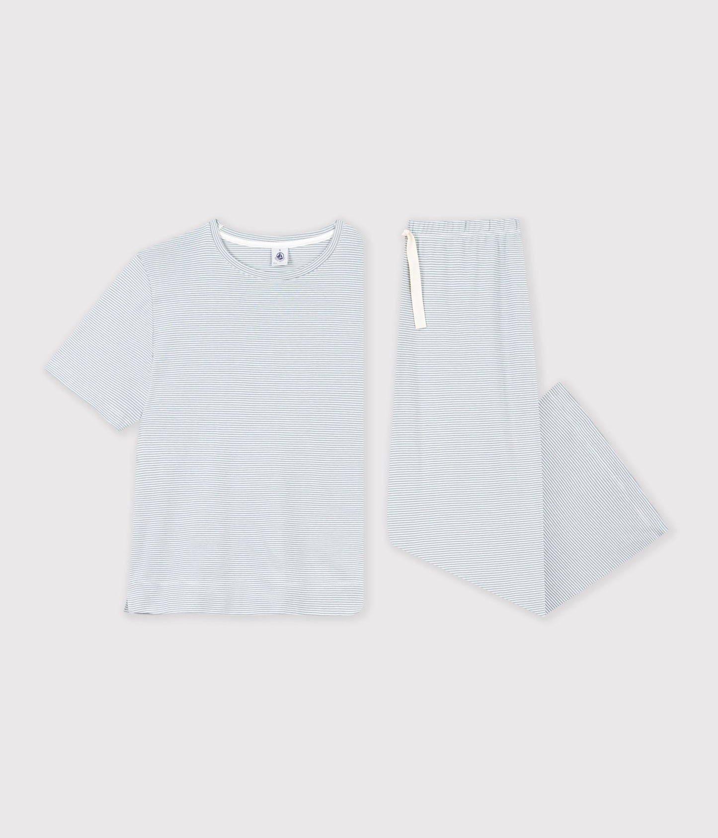 Pyjamas til kvinder - Sedumblue/Marshmallow strib
