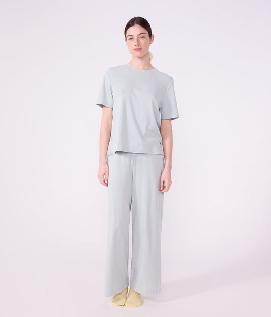Pyjamas til kvinder - Sedumblue/Marshmallow strib