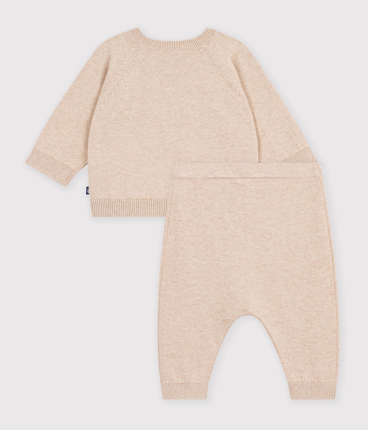 Cashmere og bomuldssæt til baby - Pain beige