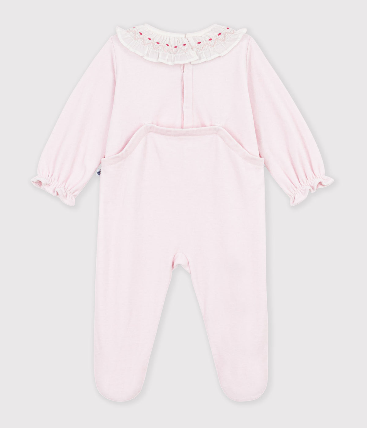 Pyjamas i velour med åbning bagpå - barely lyserød