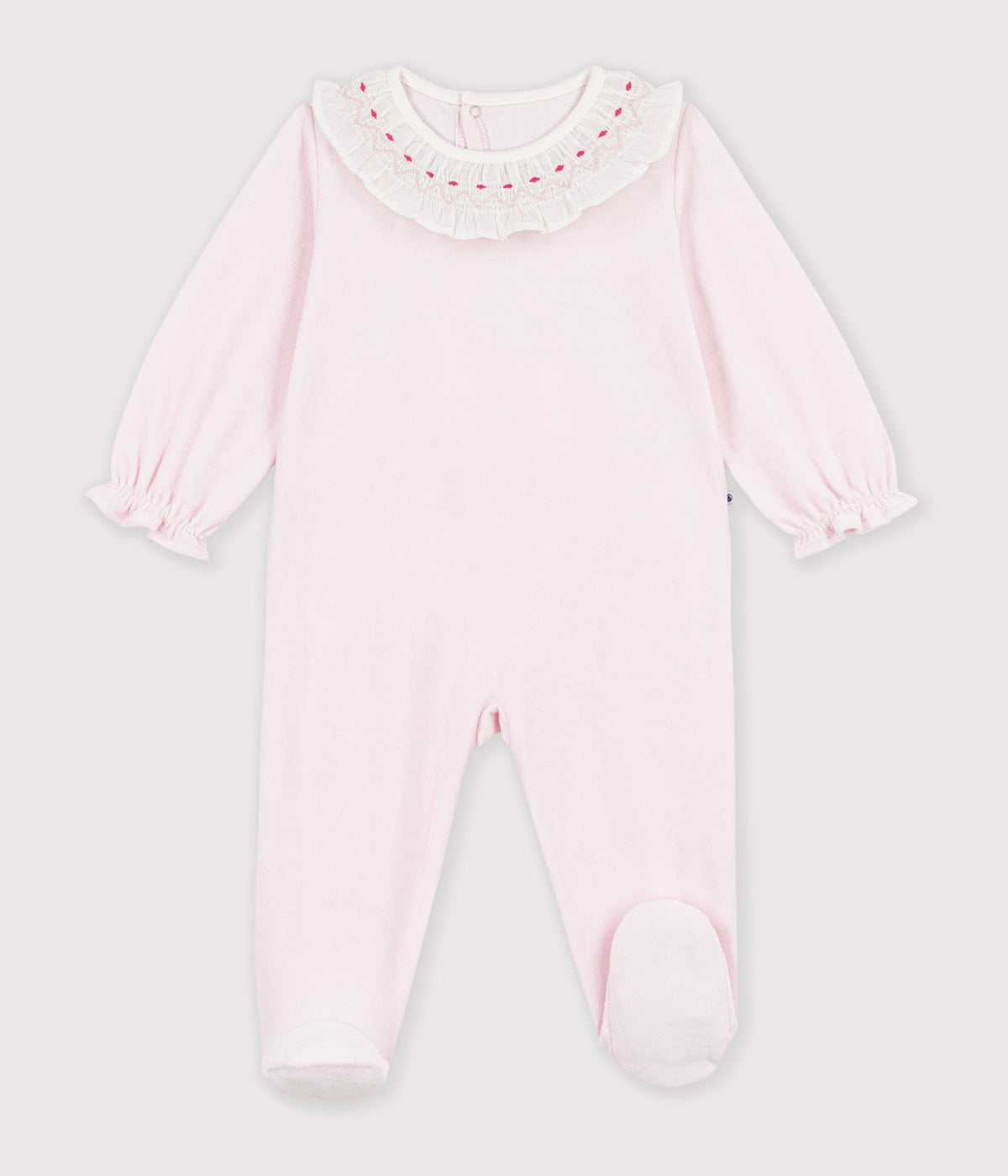 Pyjamas i velour med åbning bagpå - barely lyserød