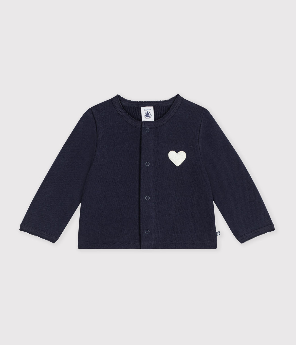 Cardigan med broderet hjerte til baby - smoking