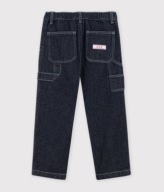 Carpenter-style denimbukser til børn - DENIM BRUT FONCE