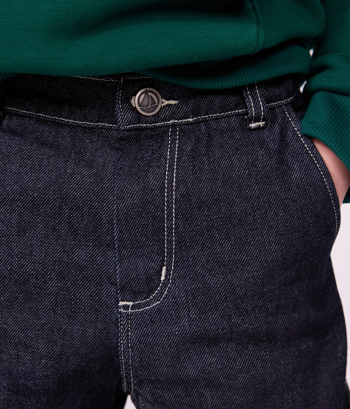 Carpenter-style denimbukser til børn - DENIM BRUT FONCE