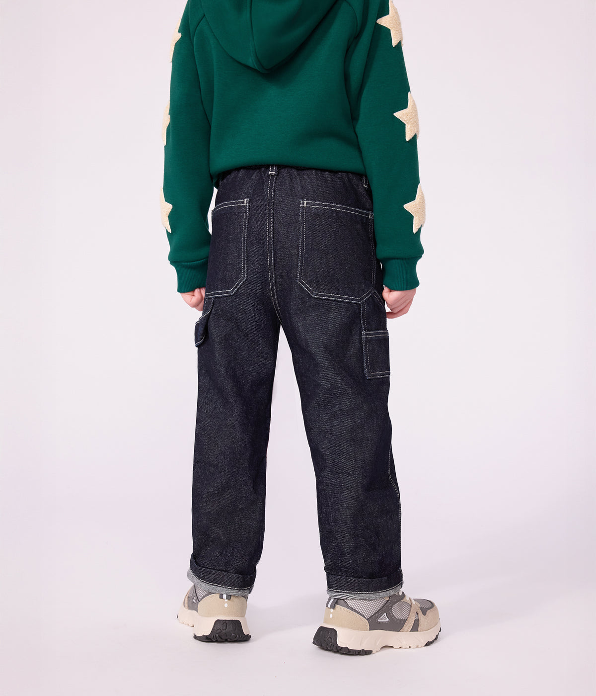 Carpenter-style denimbukser til børn - DENIM BRUT FONCE